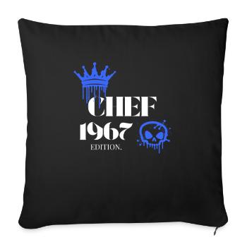 Édition Chef 1967 58 Déclaration d’anniversaire - Housse de coussin décorative 45 x 45 cm - noir - Devant
