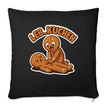 Cake Gingerbread First Aid Saying Funny - Sofa pillowcase 17,3'' x 17,3'' (45 x 45 cm) - black - Front