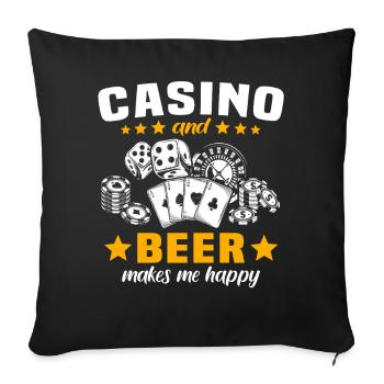 Joueur de casino - Housse de coussin décorative 45 x 45 cm - noir - Devant