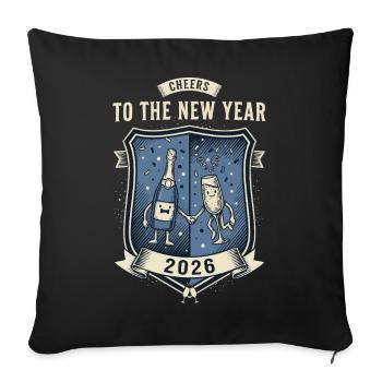 Cheers To The New Year 2026 Celebration - Sofa pillowcase 17,3'' x 17,3'' (45 x 45 cm) - black - Front
