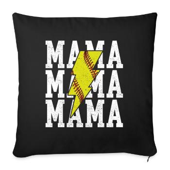 Mama Softball Vibes Game Day Spirit  - Sofa pillowcase 17,3'' x 17,3'' (45 x 45 cm) - black - Front