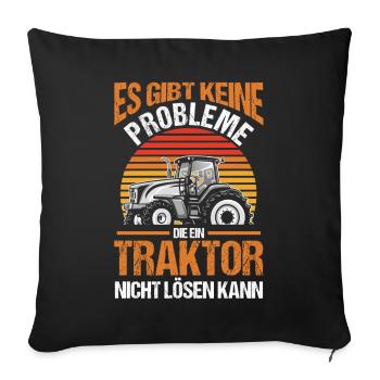 Trecker Landwirt Bauer Traktorfahrer Traktor - Sofakissenbezug 45 x 45 cm - Schwarz - Vorne