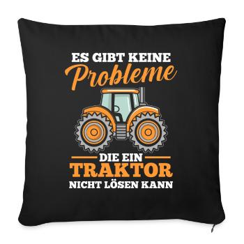 Trecker Landwirt Bauer Traktorfahrer Traktor - Sofakissenbezug 45 x 45 cm - Schwarz - Vorne