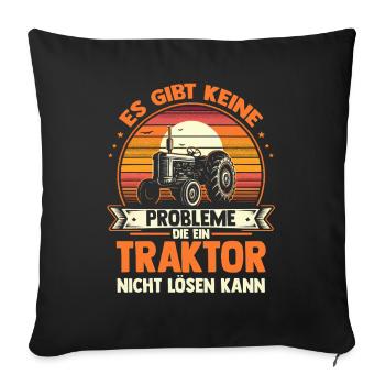 Trecker Landwirt Bauer Traktorfahrer Traktor - Sofakissenbezug 45 x 45 cm - Schwarz - Vorne