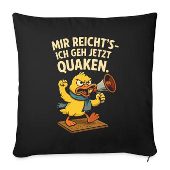 Angry duck with saying "I'm going to croak" - Sofa pillowcase 17,3'' x 17,3'' (45 x 45 cm) - black - Front
