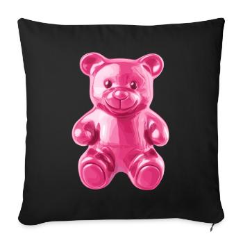 Pink Shiny Bear Motif - Sofa pillowcase 17,3'' x 17,3'' (45 x 45 cm) - black - Front