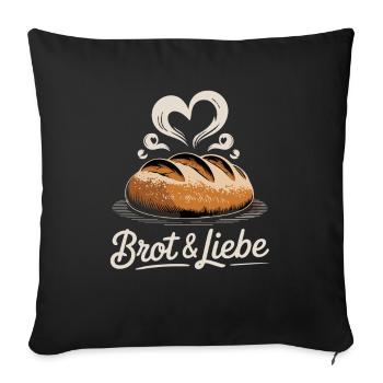 Motif Pain & Amour Robuste pour les boulangers amateurs - Housse de coussin décorative 45 x 45 cm - noir - Devant