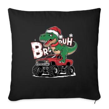 Brew Christmas Dinosaur T Rex With - Sofa pillowcase 17,3'' x 17,3'' (45 x 45 cm) - black - Front