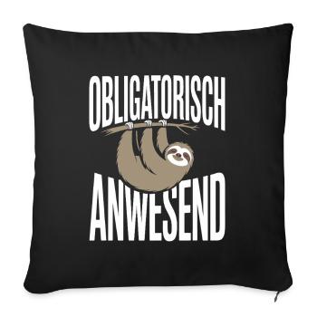 Bureau de réunion obligatoire du Sloth Sloth Telco - Housse de coussin décorative 45 x 45 cm - noir - Devant