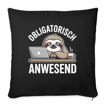 Bureau de réunion obligatoire du Sloth Sloth Telco - Housse de coussin décorative 45 x 45 cm - noir - Devant