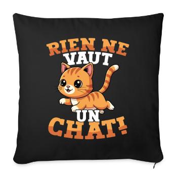 Pour les amateurs de chats, rien n’est mieux qu’un - Housse de coussin décorative 45 x 45 cm - noir - Devant