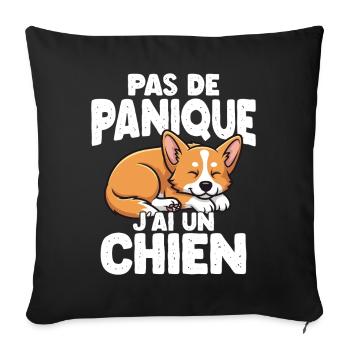 Keine Panik, Ich Habe Einen Niedlichen Hunde-humor - Sofakissenbezug 45 x 45 cm - Schwarz - Vorne