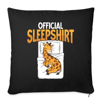 Girafe dans le lit chemise de nuit - Housse de coussin décorative 45 x 45 cm - noir - Devant