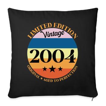2004 Anniversaire Vintage Cadeau d'Anniversaire - Housse de coussin décorative 45 x 45 cm - noir - Devant