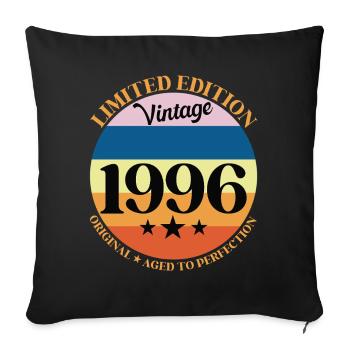 1996 Vintage Birthday Gift 96 Birthday - Sofa pillowcase 17,3'' x 17,3'' (45 x 45 cm) - black - Front