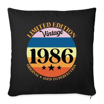1986 Vintage Birthday Gift 86 Birthday - Sofa pillowcase 17,3'' x 17,3'' (45 x 45 cm) - black - Front