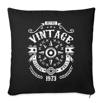Vintage 1973 Original Anniversaire 1973 - Housse de coussin décorative 45 x 45 cm - noir - Devant