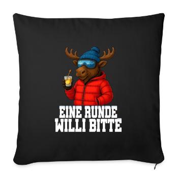 Après Ski Party - Willi Schnaps , Obstler  - Sofakissenbezug 45 x 45 cm - Schwarz - Vorne