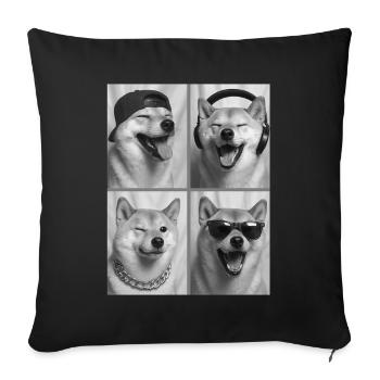 Shiba Inu - Sofa pillowcase 17,3'' x 17,3'' (45 x 45 cm) - black - Front