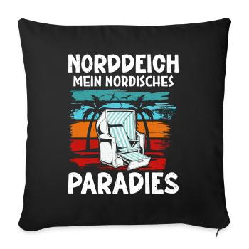 North Sea NORTH DIKE MY NORDIC PARADISE Funny - Sofa pillowcase 17,3'' x 17,3'' (45 x 45 cm) - black - Front