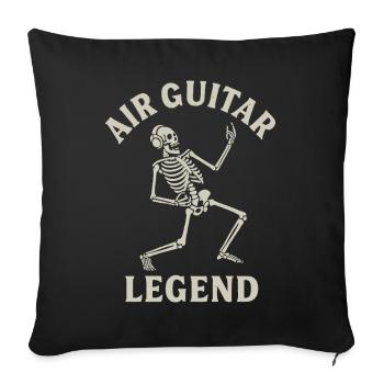 Luftgitarre Air Guitar - Housse de coussin décorative 45 x 45 cm - noir - Devant