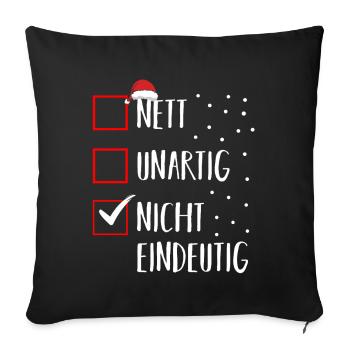 Santa Claus Christmas Time Naughty Christmas - Sofa pillowcase 17,3'' x 17,3'' (45 x 45 cm) - black - Front