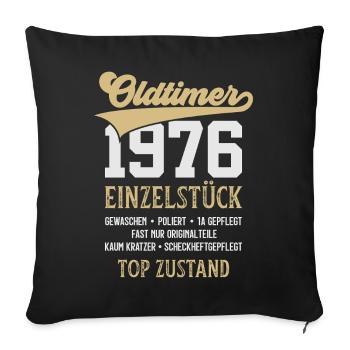 VOITURE CLASSIQUE PIÈCE UNIQUE DE 1976 50E ANNIVERSAIRE - Housse de coussin décorative 45 x 45 cm - noir - Devant