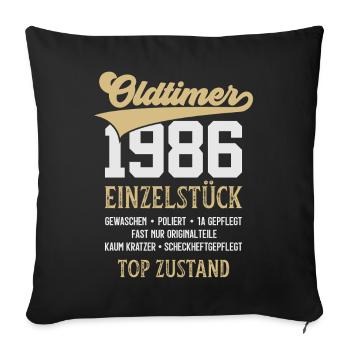 VOITURE CLASSIQUE PIÈCE UNIQUE DE 1986 40E ANNIVERSAIRE - Housse de coussin décorative 45 x 45 cm - noir - Devant