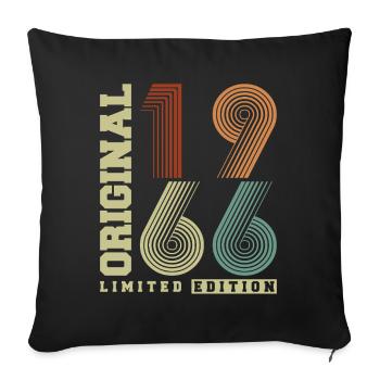 Original 1966 Vintage Vintage Birthday Retro - Sofa pillowcase 17,3'' x 17,3'' (45 x 45 cm) - black - Front