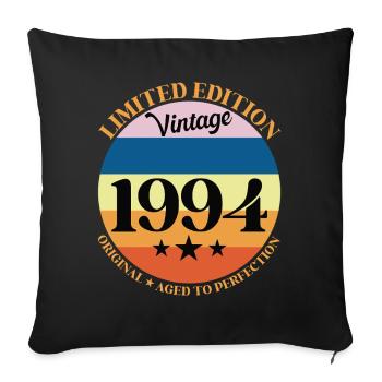 1994 Anniversaire Vintage Cadeau d'Anniversaire 94 - Housse de coussin décorative 45 x 45 cm - noir - Devant