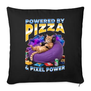 Funny Gaming Gamer Cat - Sofa pillowcase 17,3'' x 17,3'' (45 x 45 cm) - black - Front