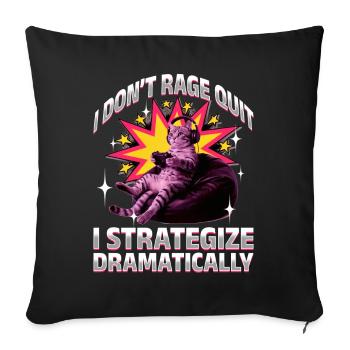 Funny Gaming Gamer Cat - Sofa pillowcase 17,3'' x 17,3'' (45 x 45 cm) - black - Front