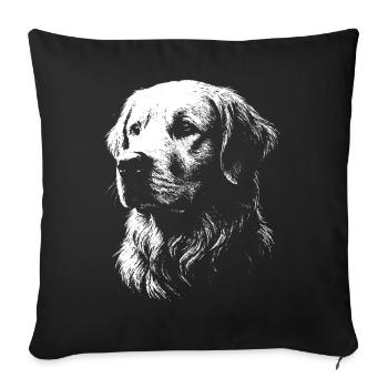 Porträt eines Golden Retrievers - Sofakissenbezug 45 x 45 cm - Schwarz - Vorne