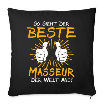 Masseur Gift Idea - Sofa pillowcase 17,3'' x 17,3'' (45 x 45 cm) - black - Front