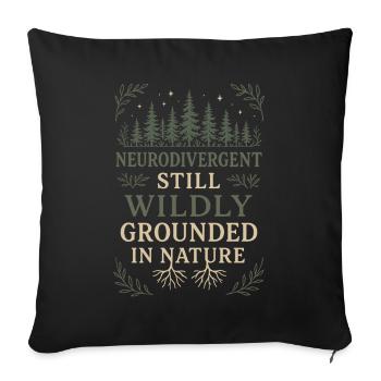 Neurodivergent introvert - Sofa pillowcase 17,3'' x 17,3'' (45 x 45 cm) - black - Front