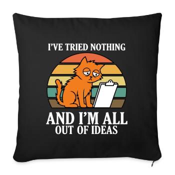 Rien essayé d’idées Rétro Cat Meme - Housse de coussin décorative 45 x 45 cm - noir - Devant