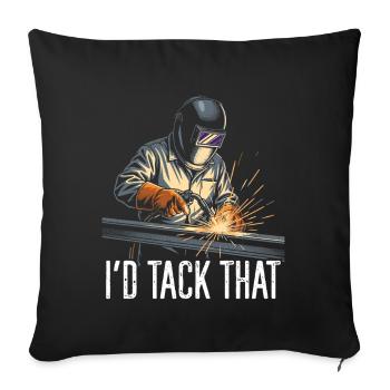Welding Sparks I'D TACK THAT - Sofa pillowcase 17,3'' x 17,3'' (45 x 45 cm) - black - Front