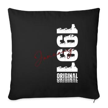 35e anniversaire Original janvier 1991 - Housse de coussin décorative 45 x 45 cm - noir - Devant