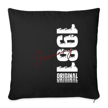 45e anniversaire Original janvier 1981 - Housse de coussin décorative 45 x 45 cm - noir - Devant