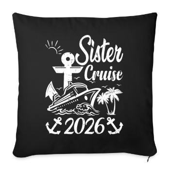 Voyage de vacances 2026 pour les Sœurs des Femmes - Housse de coussin décorative 45 x 45 cm - noir - Devant