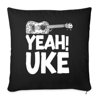 Hawaiian Ukulele Uke yes! Uke - Sofa pillowcase 17,3'' x 17,3'' (45 x 45 cm) - black - Front