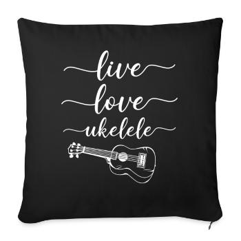 Hawaiian Ukulele Uke Girl Live - Sofakissenbezug 45 x 45 cm - Schwarz - Vorne