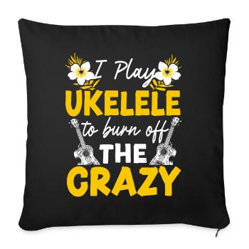 Ukulélé hawaïen que je joue - Housse de coussin décorative 45 x 45 cm - noir - Devant