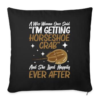 Fossile de biologiste arthropode crabe fer à cheval - Housse de coussin décorative 45 x 45 cm - noir - Devant