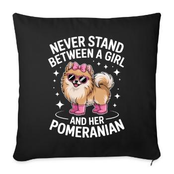 Pomeranian Sayings Funny Pomeranian Gift - Sofa pillowcase 17,3'' x 17,3'' (45 x 45 cm) - black - Front