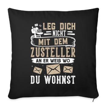 Postman DON'T MESS WITH THE DELIVERY MAN HE PROVES - Sofa pillowcase 17,3'' x 17,3'' (45 x 45 cm) - black - Front