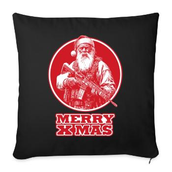 Santa Merry X-Mas AR15 Rifle IPSC Shooter - Sofakissenbezug 45 x 45 cm - Schwarz - Vorne