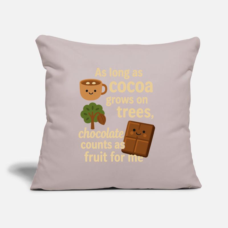 Le chocolat compte comme un fruit – drôle de dicton du cacao Housse de coussin décorative 45 x 45 cm