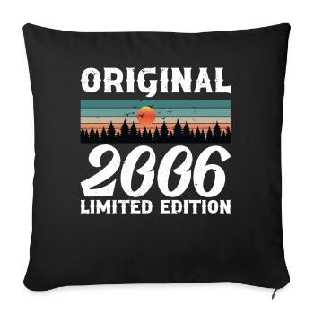 2006 Original Retro Vintage Birthday Gift - Sofa pillowcase 17,3'' x 17,3'' (45 x 45 cm) - black - Front