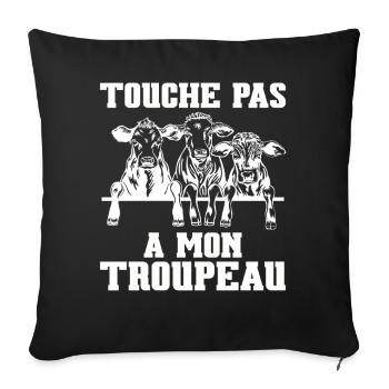 Farmer Agriculture Lumpy Skin - Sofa pillowcase 17,3'' x 17,3'' (45 x 45 cm) - black - Front